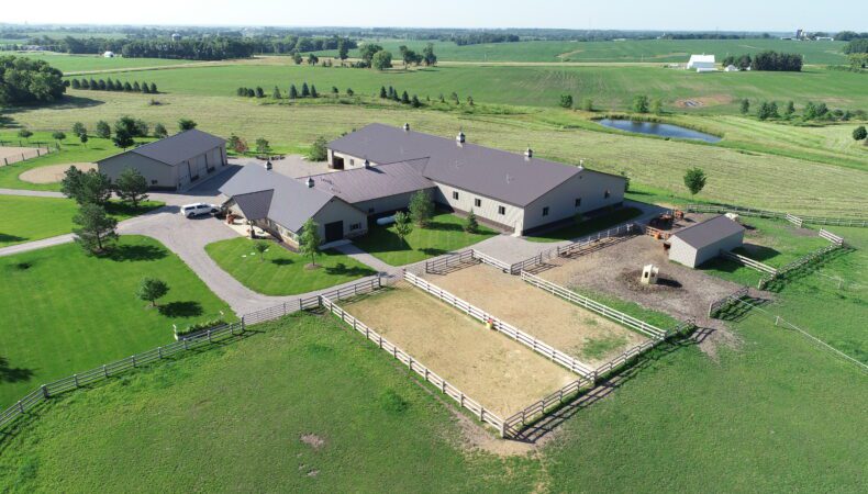 Right aerial view of property