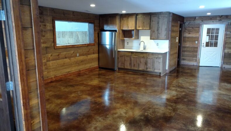 Kitchenette area in equestrian building.
