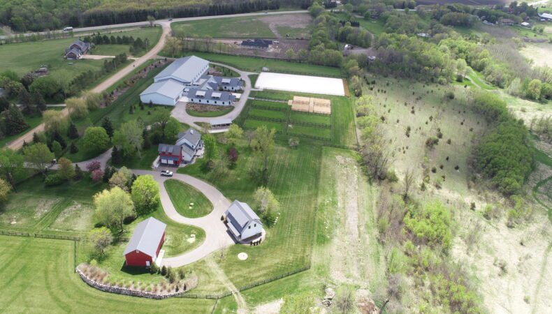 Expanded view of drone view of full property