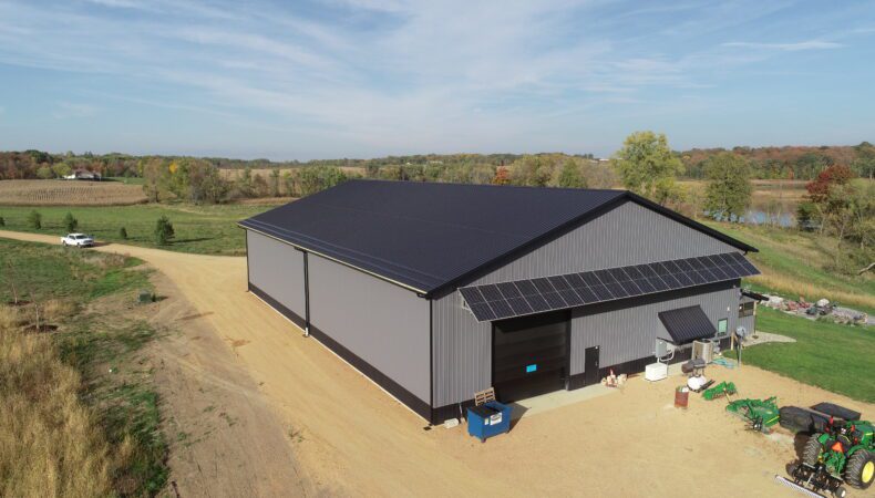 Back view of storage/garage space.