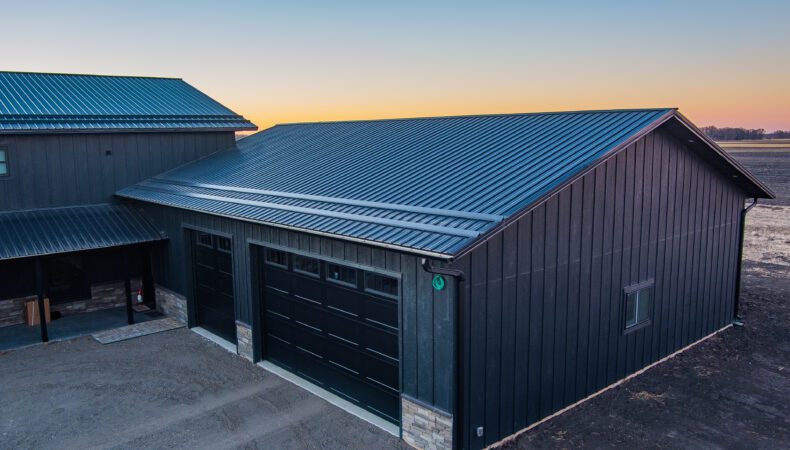 Large garage attached to main part of building