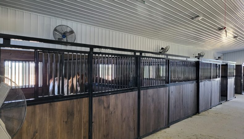 Row of horse stalls