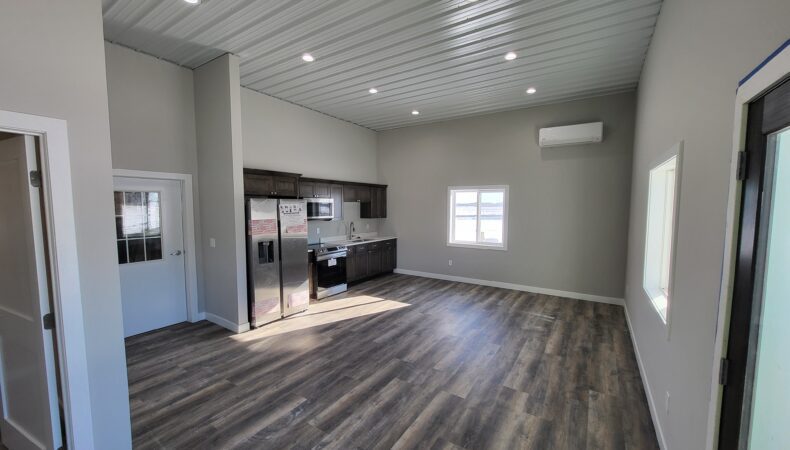 Kitchen area of interior.