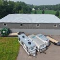 Back of building with trailers lined up