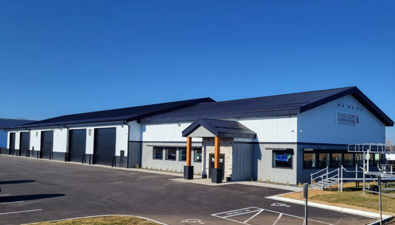Front view of office/showroom side of building