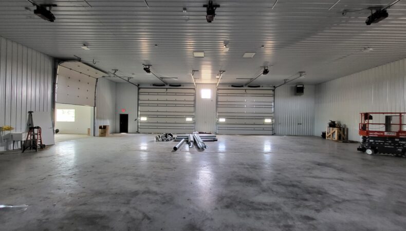 View of storage/garage area from back