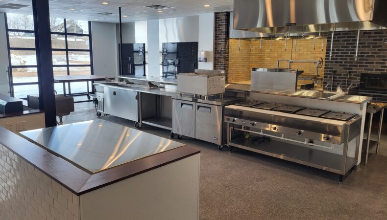 View of kitchen and prep area