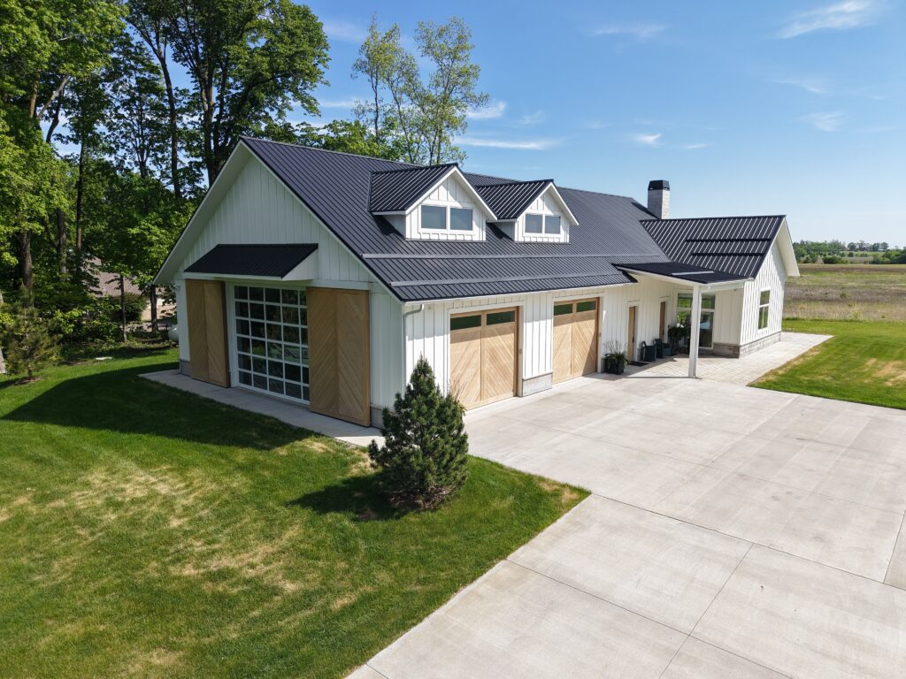 Exterior of post-frame home.