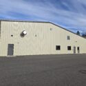 Back of tan building