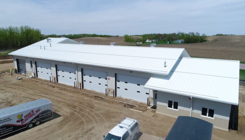 View of large truck station.