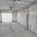 Interior of truck washing stall