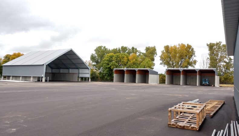 View of hanger/storage area outside.