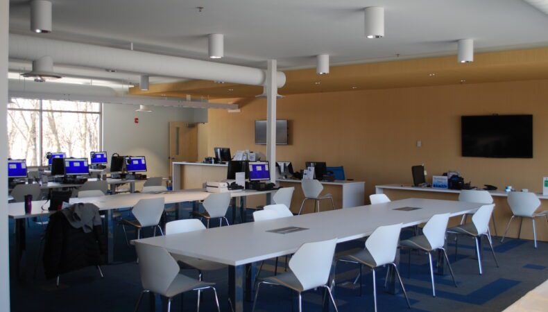 Computer/study room in library.